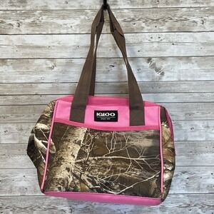 IGLOO Soft Cooler Bag Realtree Edge Camouflage Pink Trim‎ Insulated Side Pocket